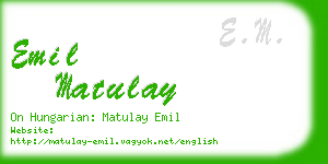 emil matulay business card